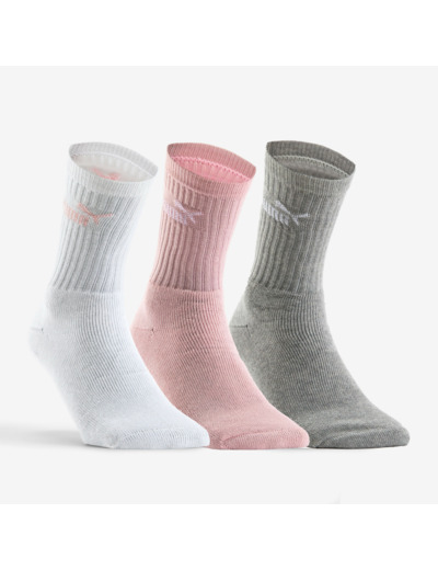 Chaussettes de sport Puma hautes x3 blanc rose gris