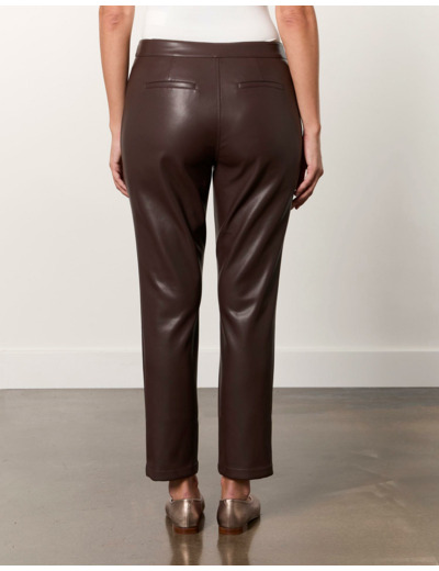 Pantalon 7/8 cigarette uni MARRON Femme