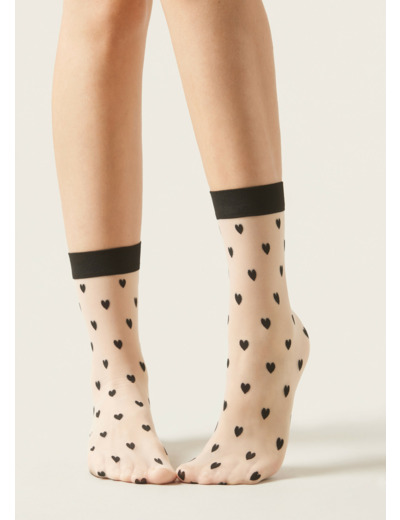 Chaussettes à motif cœurs intégral