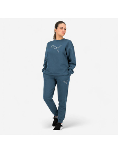 Sweat imprimé logo Puma femme - vert