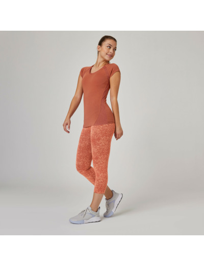 Legging fitness majorité coton 7/8 galbant terra cotta