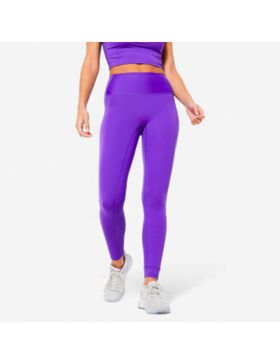 Legging taille haute gainant Fitness Cardio Femme Violet