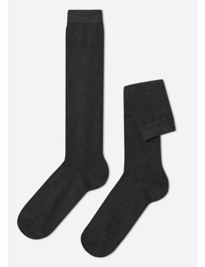 Chaussettes longues en coton thermique pour homme