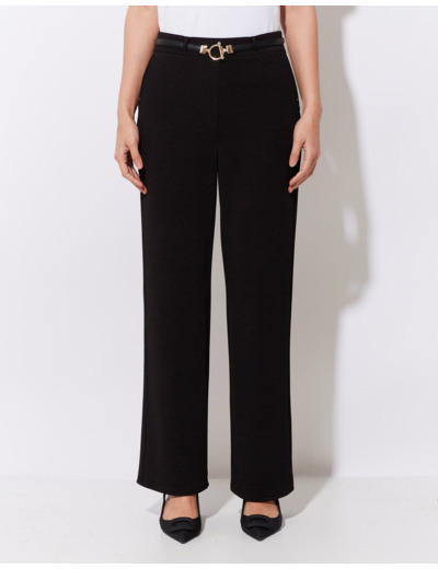 Pantalon 7/8 large uni NOIR Femme