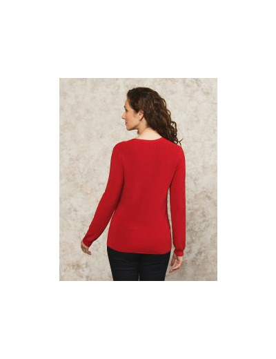 Pull rouge maille ajourée