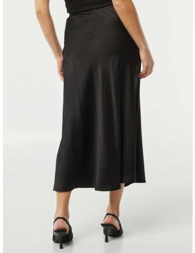 Jupe midi en satin - noir