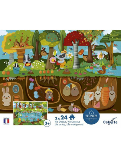 PUZZLE 24 PCS X2 VIE DESSUS/DESSOUS