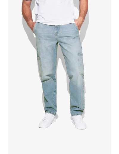 Jean loose poches cargo - Bleu moyen