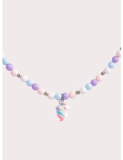 Parure collier et bracelet licorne pour fille