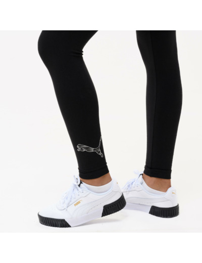 Legging confortable en coton 7/8 femme, noir