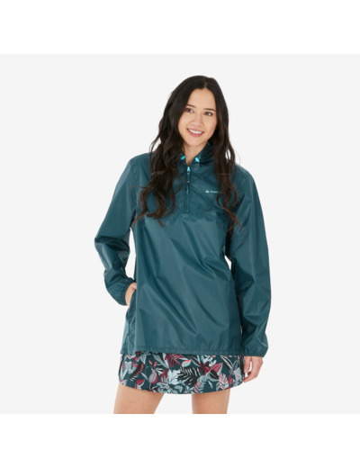 Veste coupe vente et déperlante de randonnée - Raincut 1/2 zip - Femme