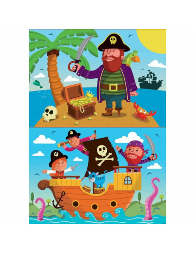 2 puzzles de 20 pièces Pirates