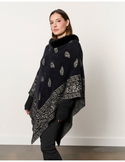 Poncho uni NOIR Femme