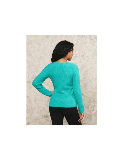 Pull mélange laine vert