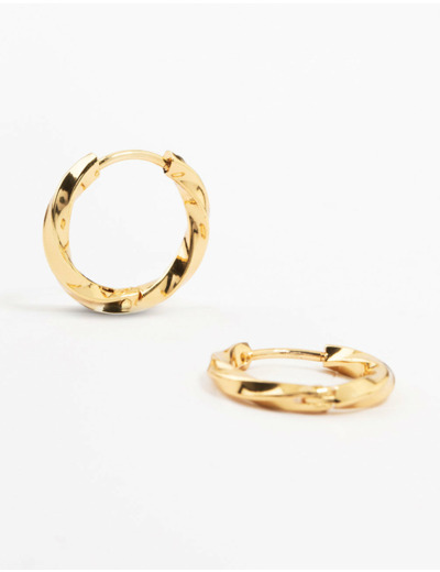 Waterproof Gold Plated Stainless Steel Twisted Hoop Earrings