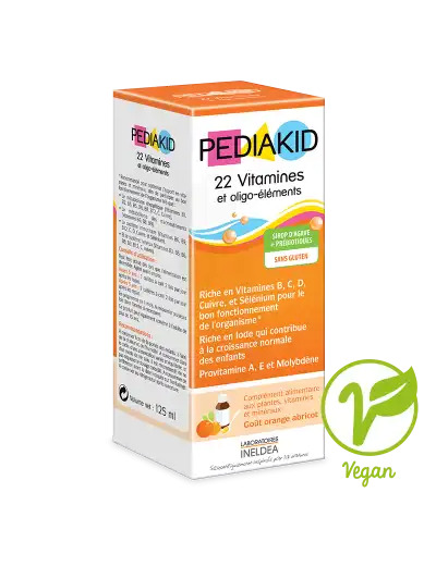 Pédiakid 22 Vitamines Et Oligo-eléments Sirop Abricot Orange 125ml