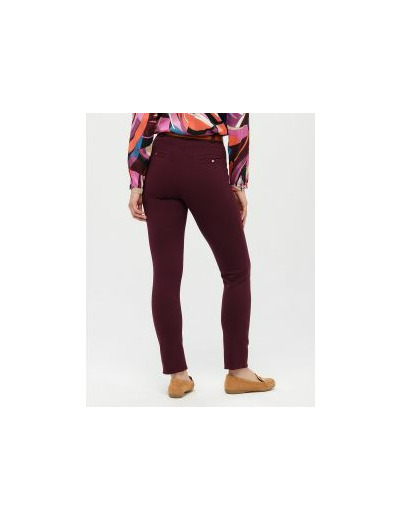 Pantalon slim rouge prune