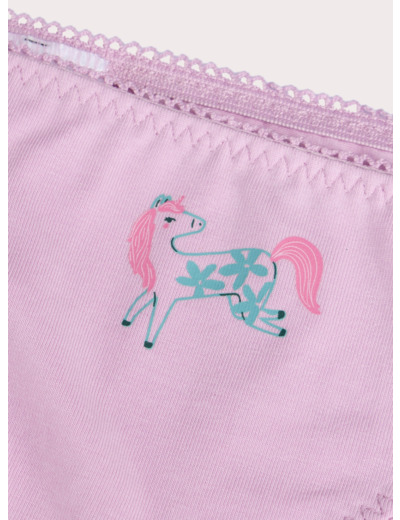 Lot de 5 culottes à motif licorne pour fille