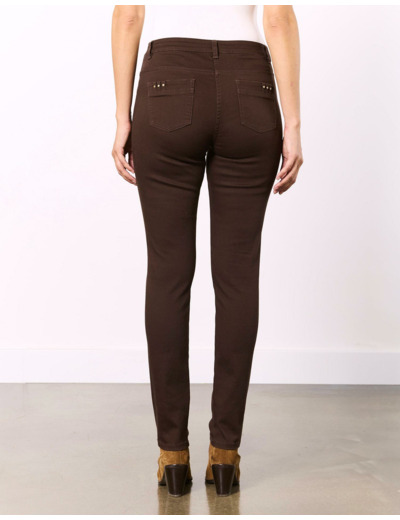 Pantalon long droit uni MARRON Femme