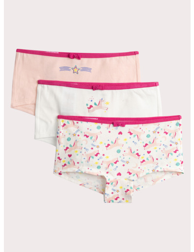 Lot de 3 shorty à imprimé fantaisie pour fille