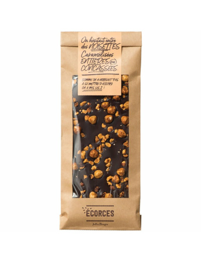 Écorce chocolat noir et noisettes caramélisées 135g