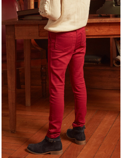 Pantalon slim rouge