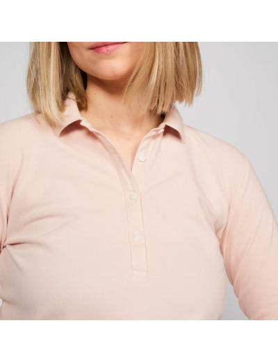 Polo golf manches longues Femme - MW500 rose