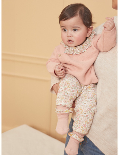 Ensemble haut, pantalon et chaussettes bois de rose