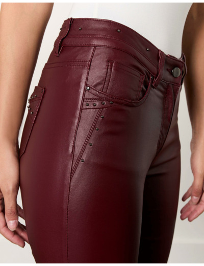 Pantalon long slim uni BORDEAUX Femme