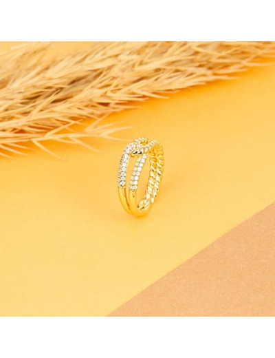 Bague SOLIS en Argent 925/1000 Jaune et Oxyde Blanc