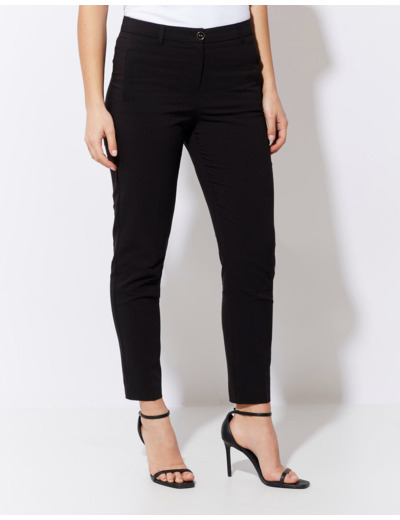 Pantalon long cigarette uni NOIR Femme