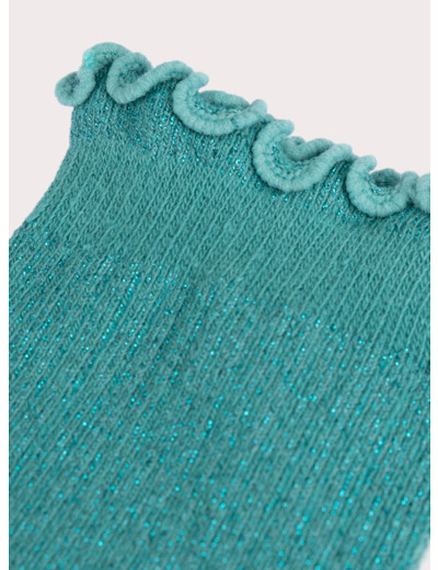 Chaussettes turquoises pailletés pour fille