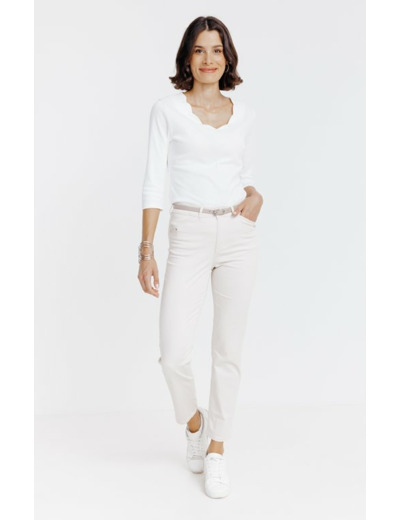 Pantalon 7/8 Forme Chino Avec Ceinture