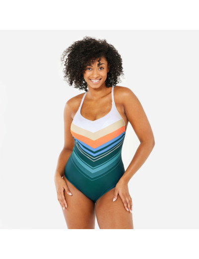 Maillot de bain 1 pièce natation Femme - Lila heri bleu