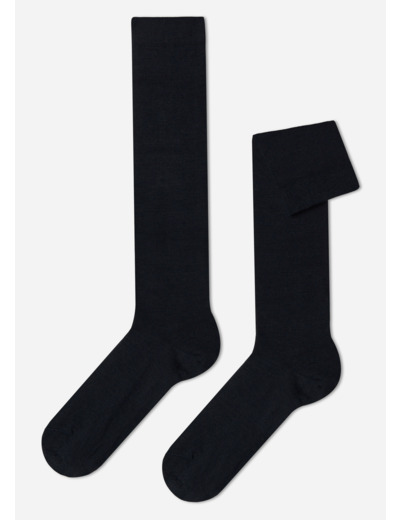 Chaussettes longues en laine et coton pour homme