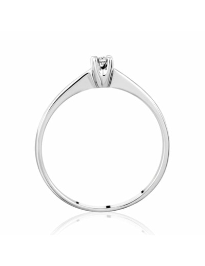 Solitaire CLEOR en Or 375/1000 Blanc et Diamant