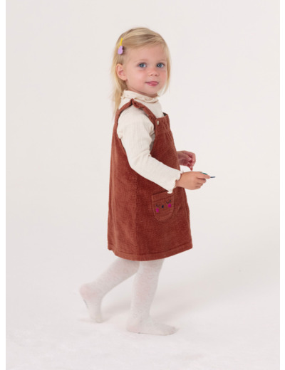 Robe noisette en velours pour bébé fille