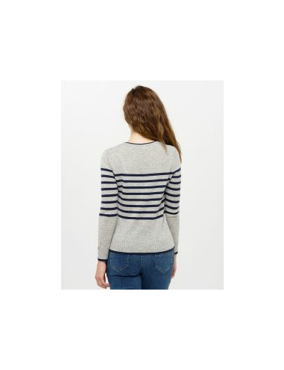 Pull rayé laine cachemire