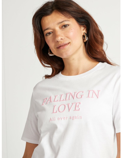 T-shirt à manches courtes - Saint-valentin - Blanc