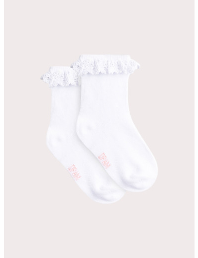 Chaussettes écrue volantées pour bébé fille