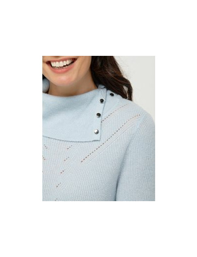 Pull bleu laine cachemire