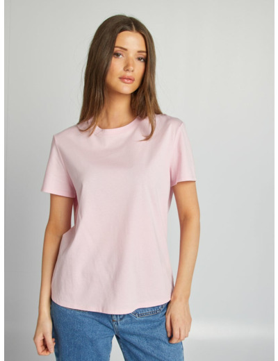 T-shirt en jersey manches courtes - Rose