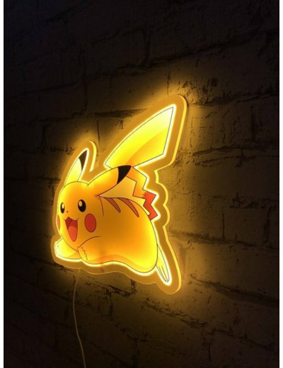 Lampe Murale Néon Style Pikachu, Diffuseur De Lumière Led Pokémon