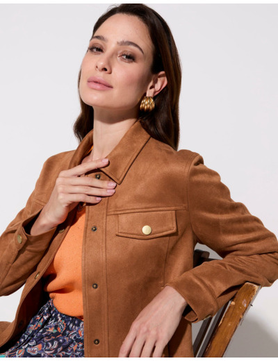 Veste mi-longue uni CAMEL Femme