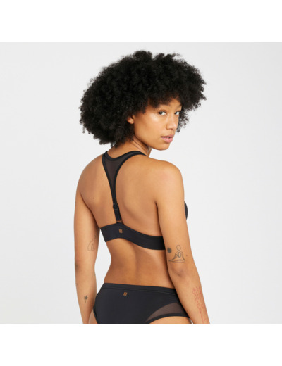 HAUT DE MAILLOT DE BAIN BRASSIÈRE DE SURF FEMME DOS RÉGLABLE ISA NOIRE