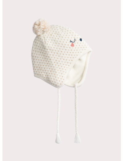 Bonnet à motif cœur pour bébé fille