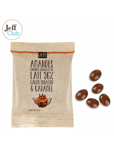 AMANDES ENROBÉES DE CHOCOLAT AU LAIT ET CARAMEL D'ISIGNY - 50 g