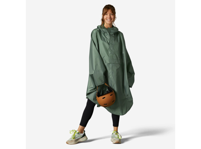 PONCHO PLUIE VELO VILLE 100 VERT