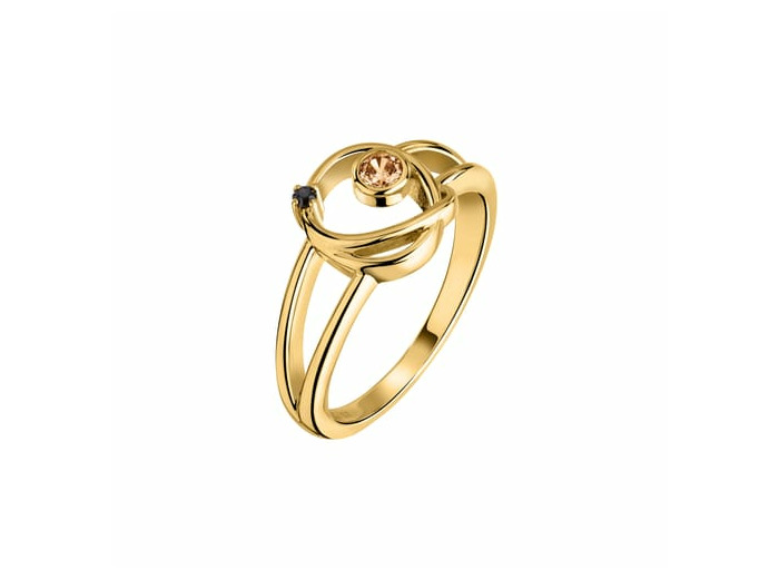 Bague L'ADORÉE en Argent 925/1000 Jaune et Oxyde Beige