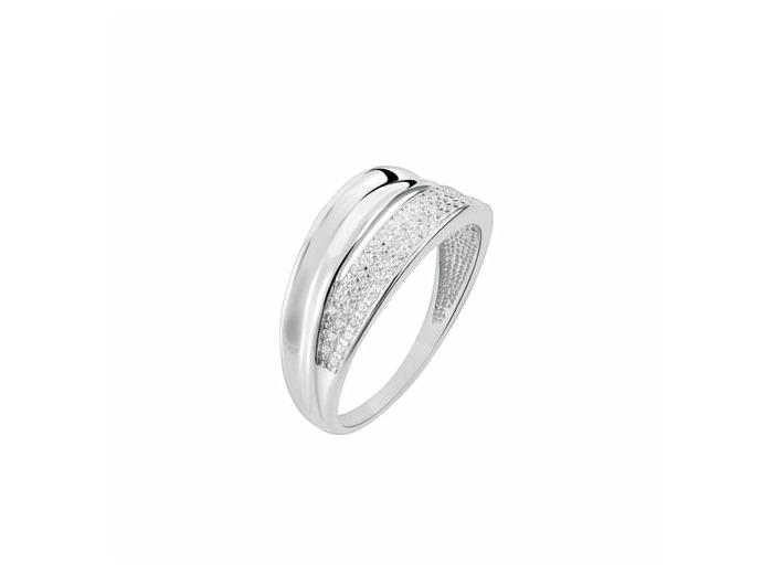 Bague CLEOR en Argent 925/1000 Blanc et Oxyde Blanc